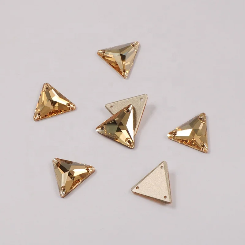 

YANRUO 3270 All Size GSHA Triangle Sewing Stones Strass Flat Back Rhinestones For Shoes, Golden shadow