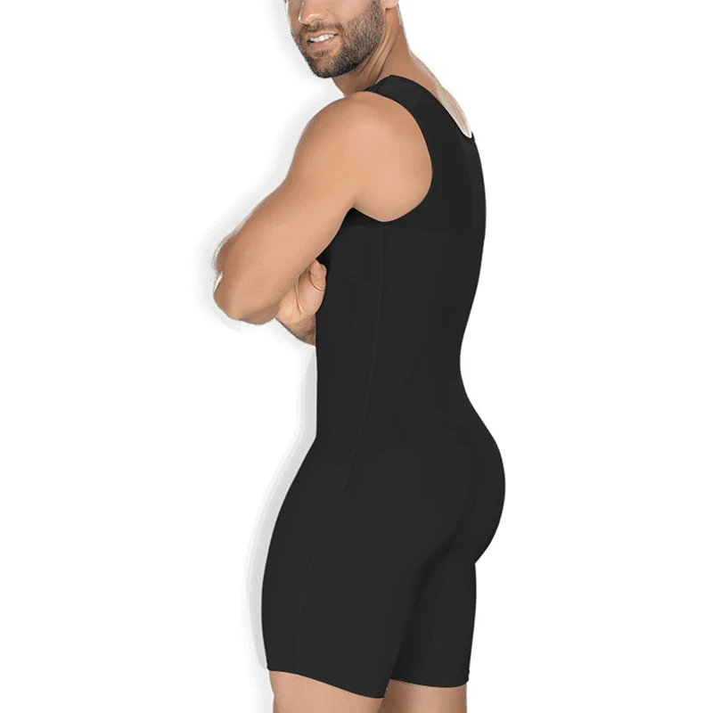 

Men Shapewear Tummy Control Full Body Shaper Slimming Bodysuit Plus Size, Black,beige
