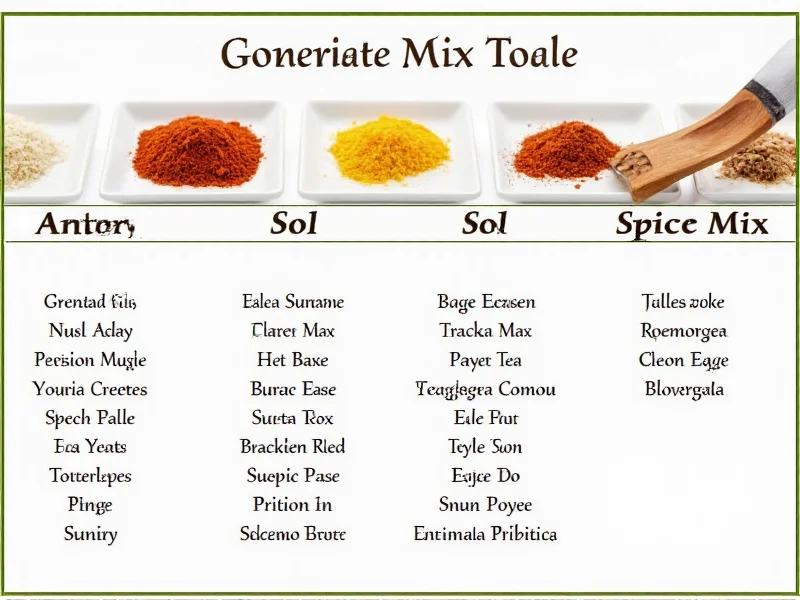 Spice Mix Chart: Complete Guide to Blends & Proportions