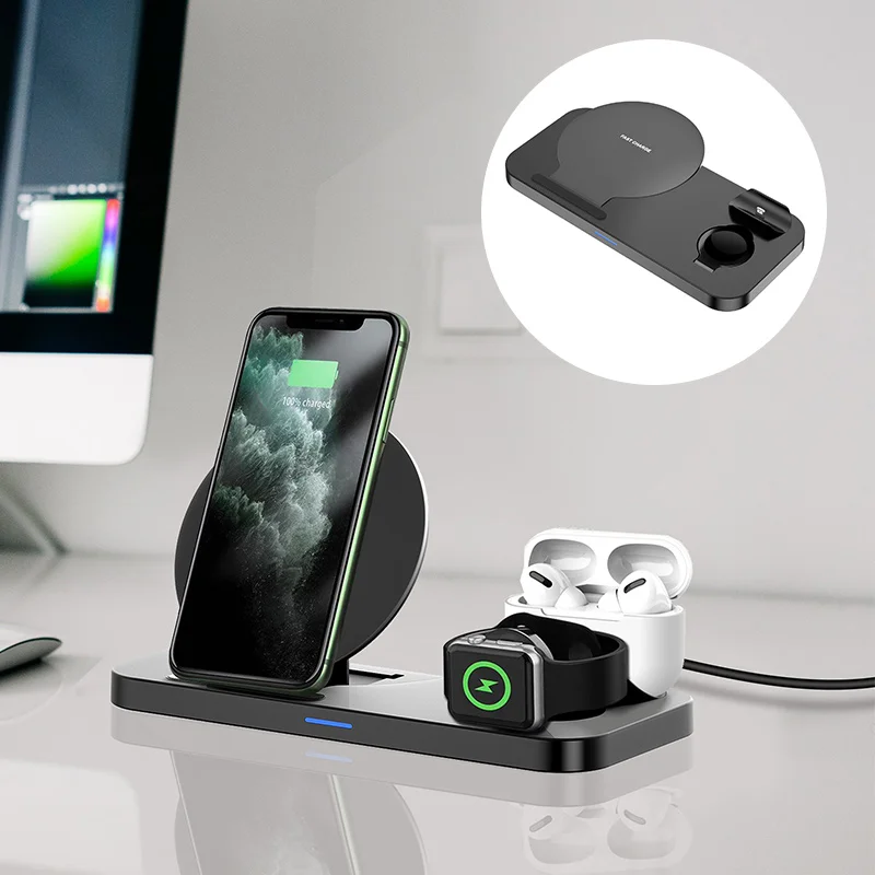 

Folding 3-In-1 Wireless Phone Charging Stand 15W Qi 3 In 1 Foldable Wireless Charger