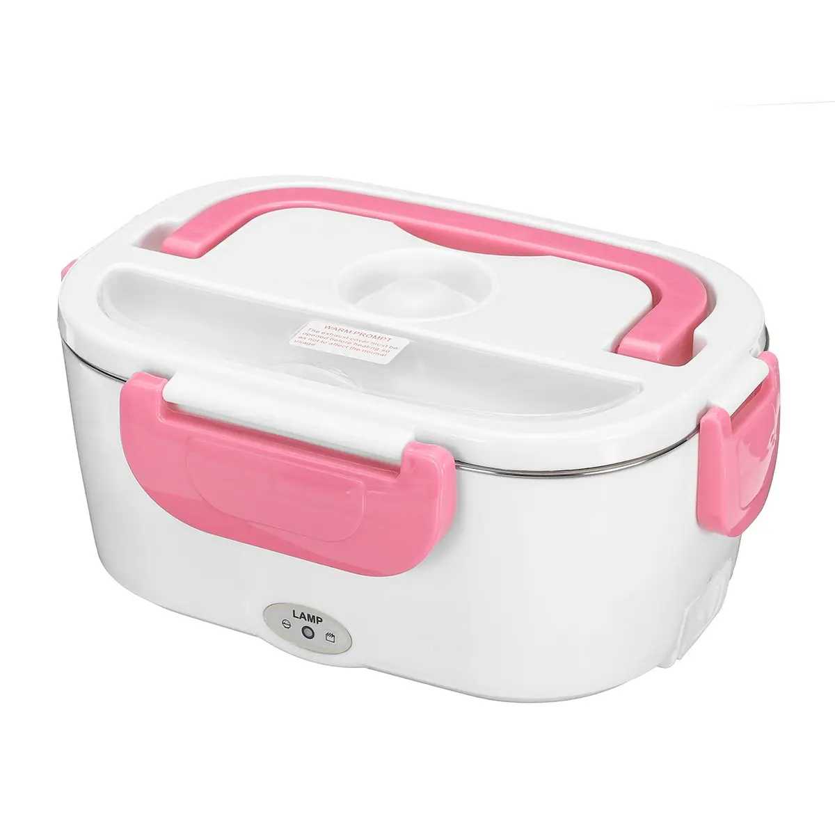 

Office car portable heated electric lunch box electric heating lunch box food warmer with Spoon, Bule/pink/green/orange