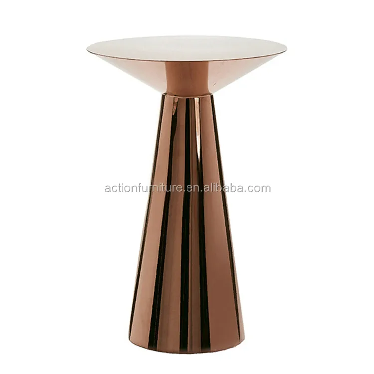 Stainless Steel Gold Bar Table With Round Base For Wedding Hotel Dining
