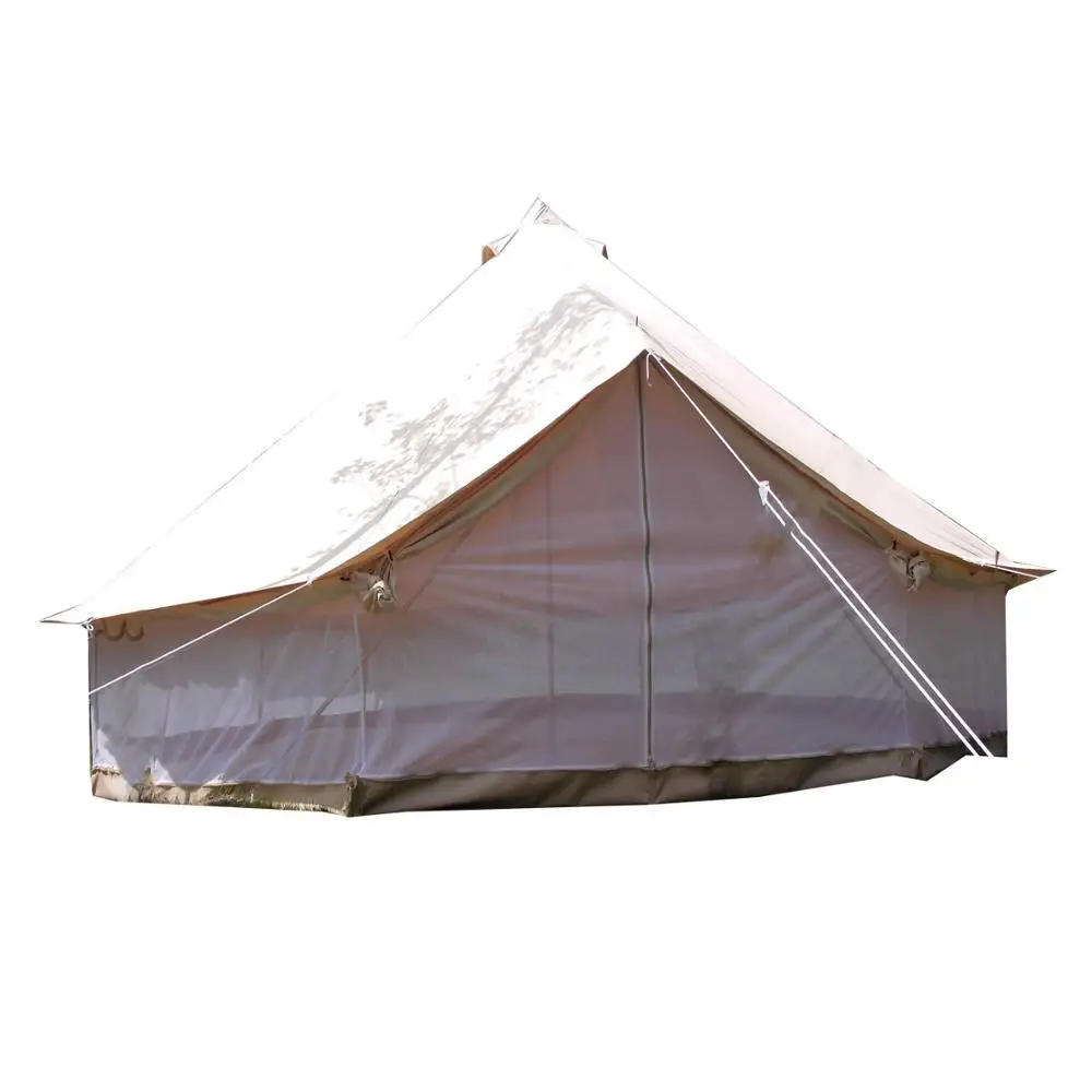 

5m bell tent with double layer (mesh screening 360 all around at wall part, Beige