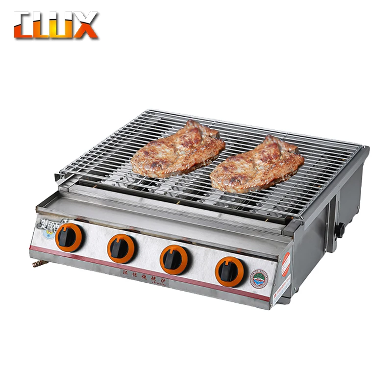 

Hot sales BBQ indoor grill 4 burners Infrared ceramic gas roaster meat griller