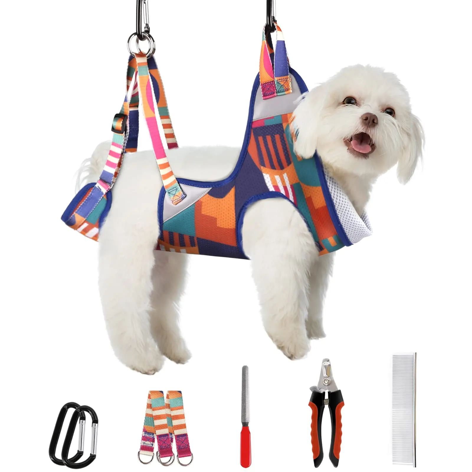 

Supet Solid Soft Dog Cat For Bathing Nail Trimming Sling Pet Hanging Easy Clean Helper Dog Grooming Hammock Set For,Grooming