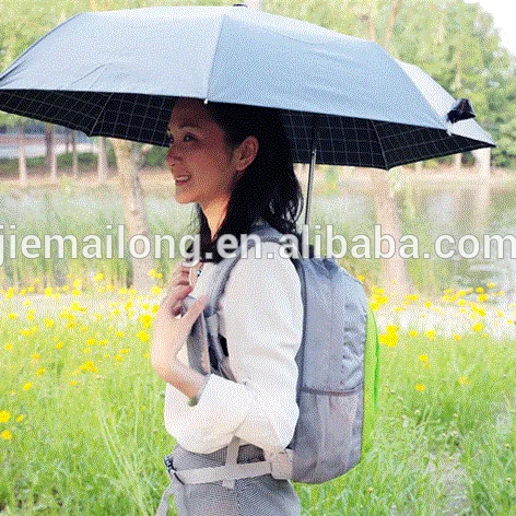 

Newest Design Shoulders backpack manual open Hands Free Umbrella Holder Backpack Bag convenient for Mommy black coated