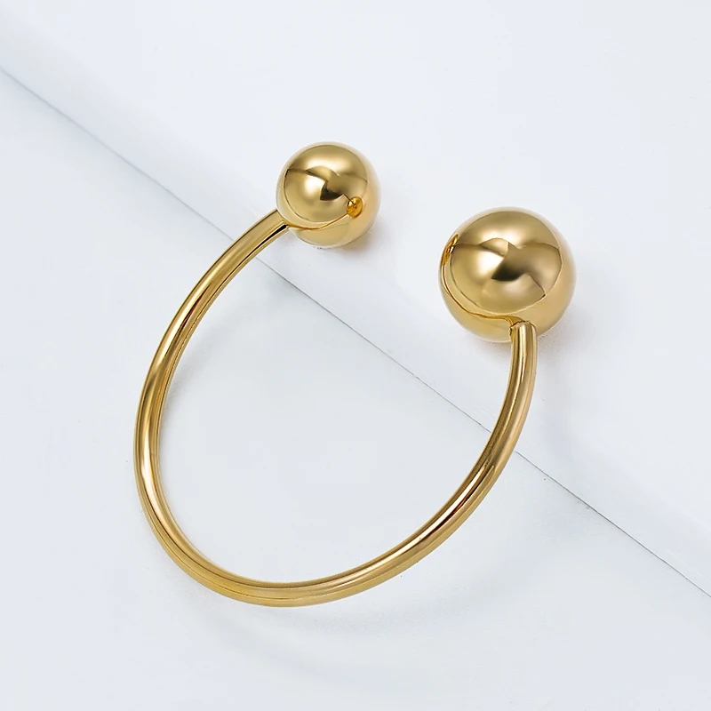 

BAOYAN Fashion Jewelry Gold Plated Stainless Steel Ball Bracelet Bangle, Gold Filled Stainless Steel Jewelry, Glod