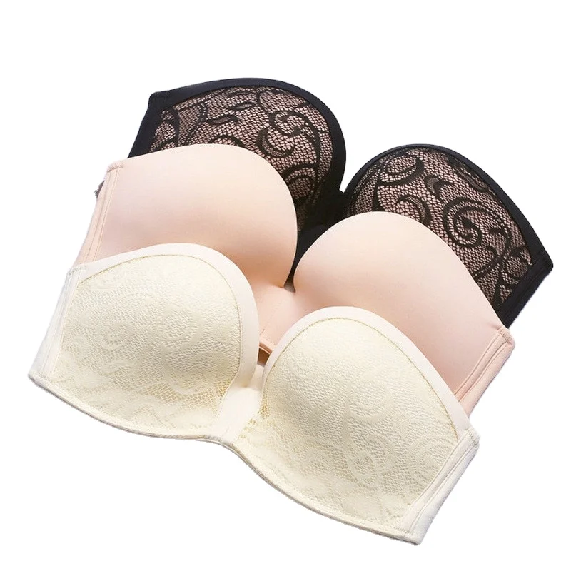 Classic lace super push up invisible adhesive sex strapless bra