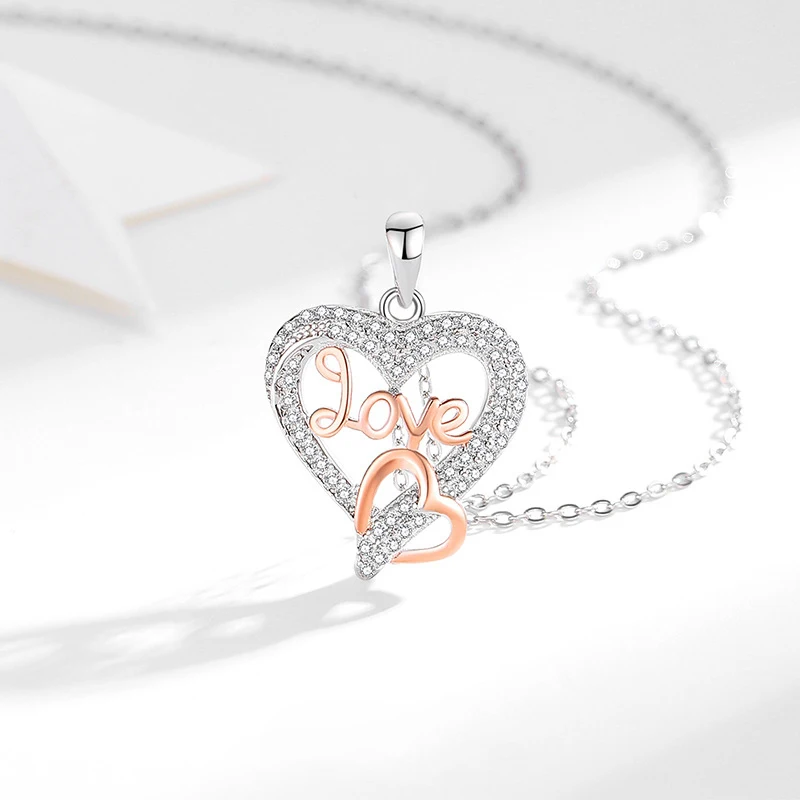 

VANA Personality Heart Necklace Puzzle Mothers Day Jewelry Trendy Custom Letter Engraved Mother Daughter Necklace