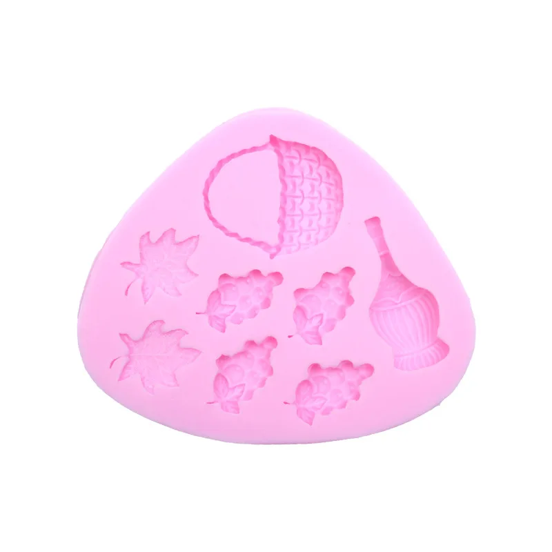 

Grape Shaped Cake with Edge Decoration Silicone Fondant Mold for Baking Pastry Cake Tools Bakeware Mould Making 3d Crafts Molds