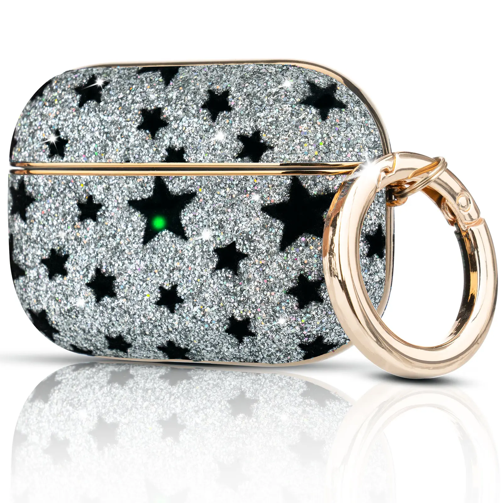 

Protective charging case with glitter and gems for AirPods Pro shinning stars diamond flashing powder luxury shockproof covers, 4 colors