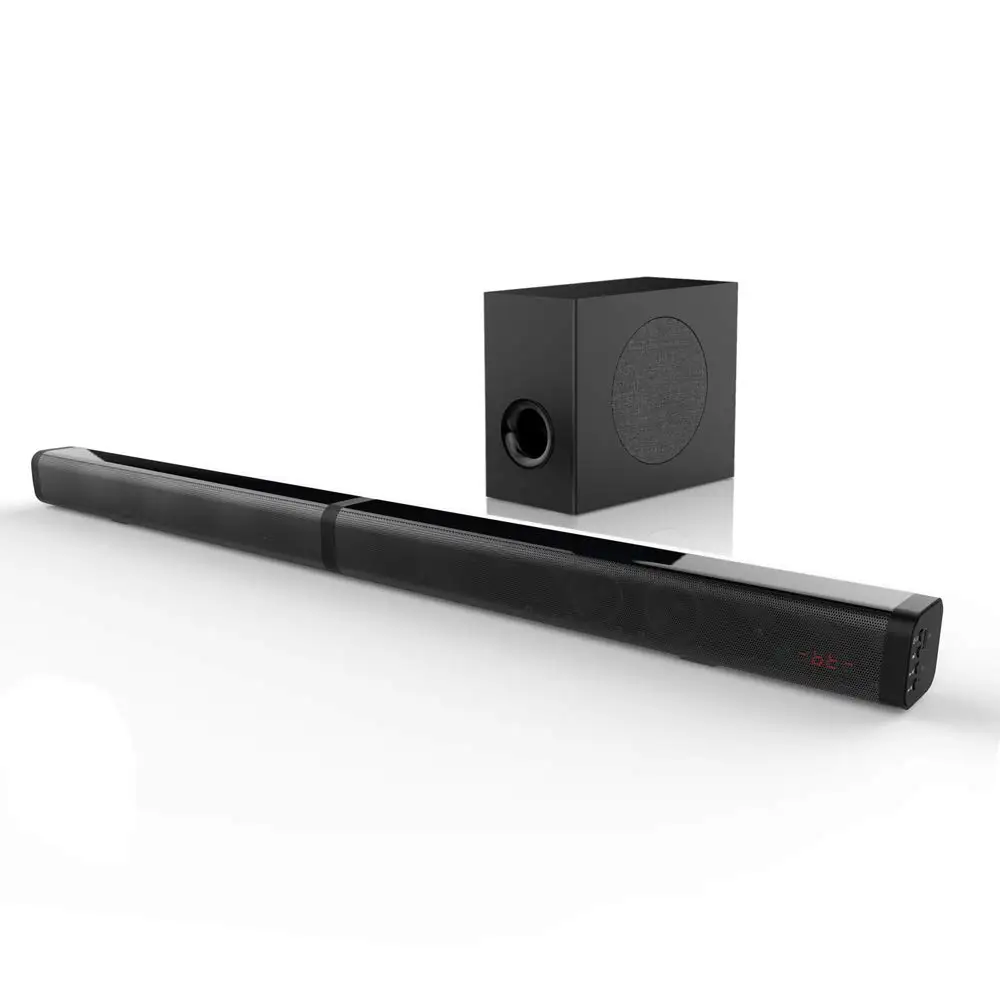 

amazon hot sale samtromic 2.1ch detachable wireless soundbar for tv tv sound bar surround sound box with subwoofer, Black