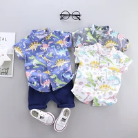 

baju anak summer clothes stand-up collar short-sleeved shirt suit toddler boy short