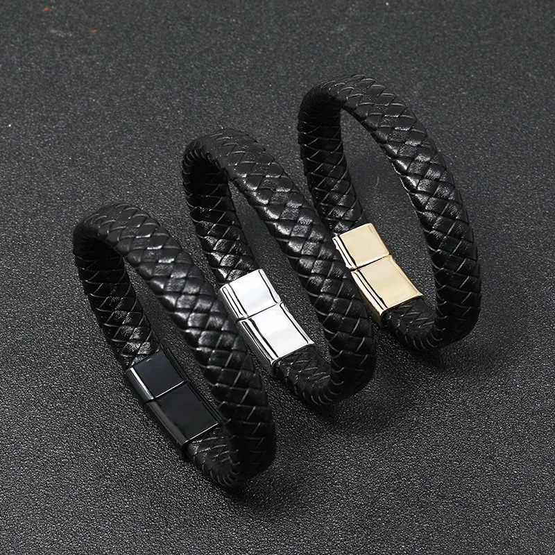 

Factory direct bracelets wholesale vintage mens bracelet woven leather bracelet