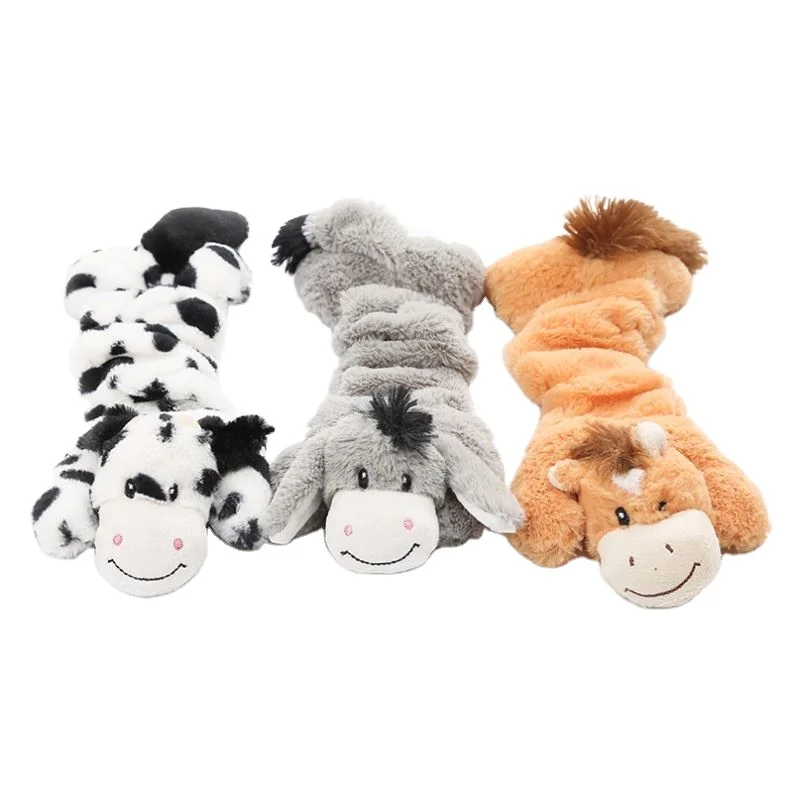 

3Pack Donkey Pet Toys Crinkle No Stuffing Animals Dog Plush Chew Toy