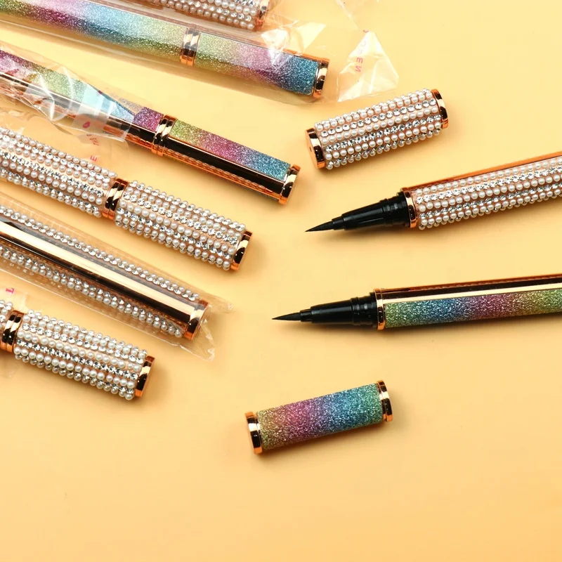 

New Arrival For Full Strip Lashes Gold Luxurious Waterproof Glitter Clear/Black Magic Organic Liquid Eyeliner Pencil, Black color