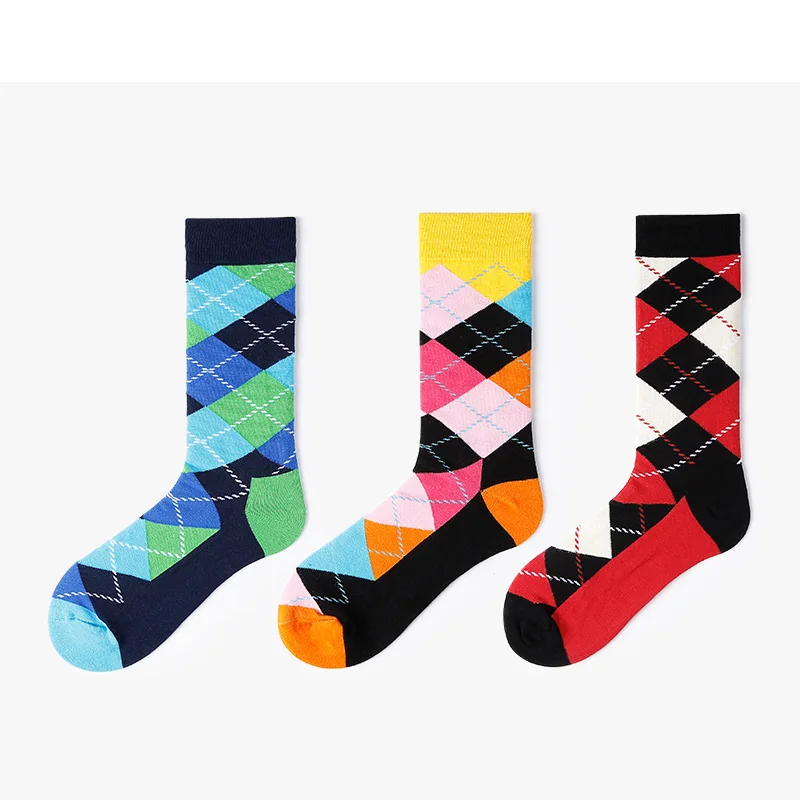 

Men's Dress Custom Personalized Fashion Rhombus Socks