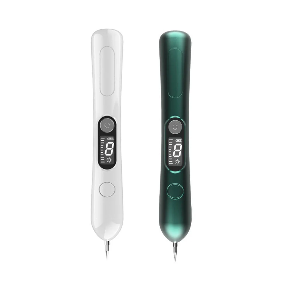 

Hot Laser Acne Scar Pigmentation Freckle Point Plasma Pen Spot Dot Mole Removal Sweep Spot Plasma Pen, White, green