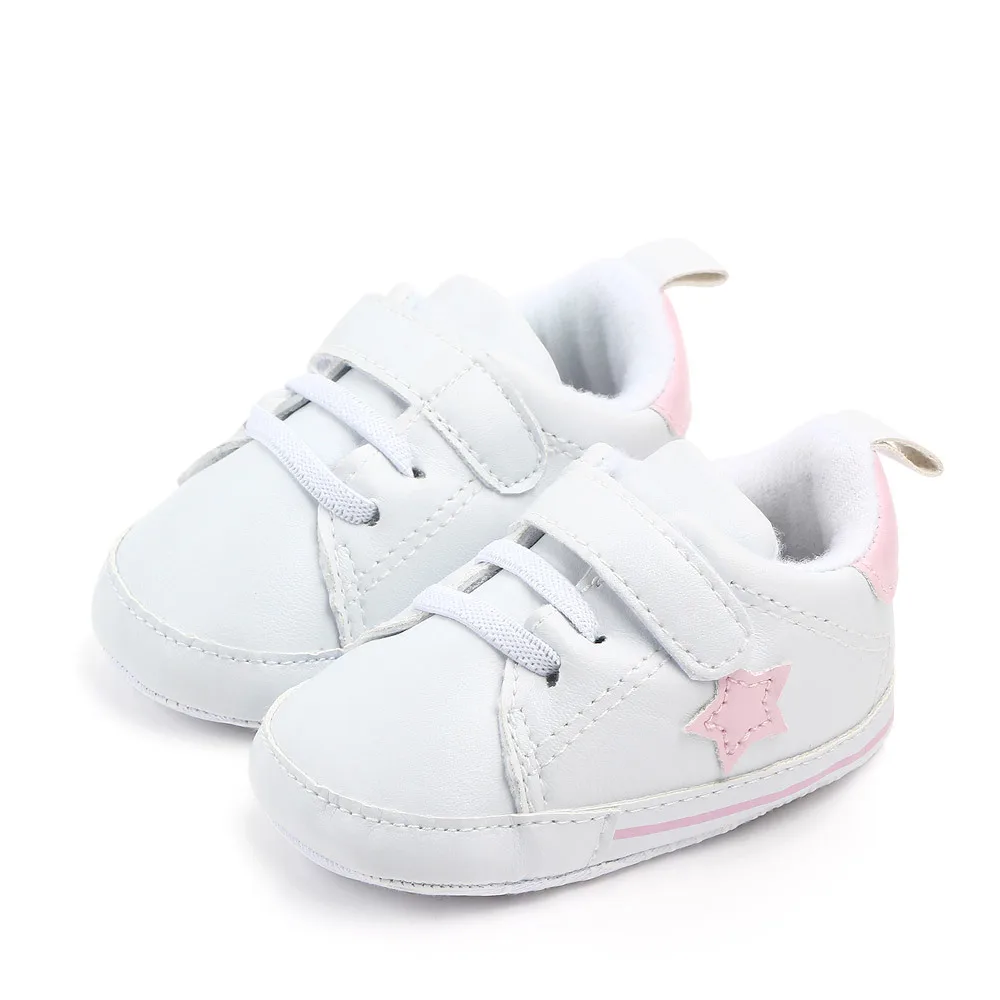 

Fashion All Season Pu Baby Girl shoes Soft Toddler Hook&Loop Fastener Star Walking Shoes