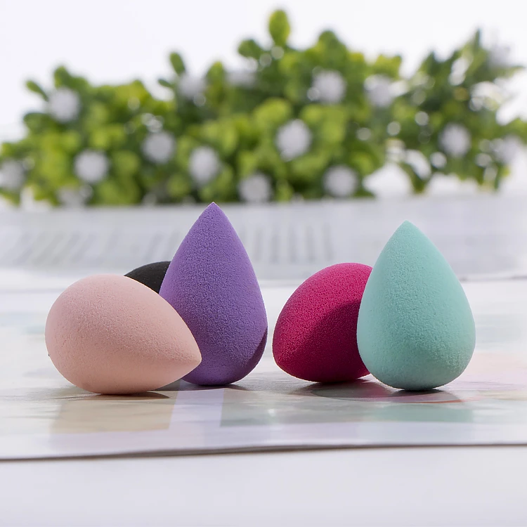 

Custom 5 Pcs Mini Non Latex Waterdrop Gourd Makeup Sponge With Package, Yellow pink red blue green black purple