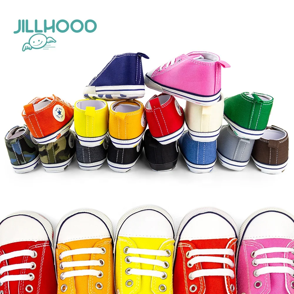 
Unisex Newborn Baby Colorful Star High Top Sneaker Soft Sole Infant First Walkers Canvas Shoes 