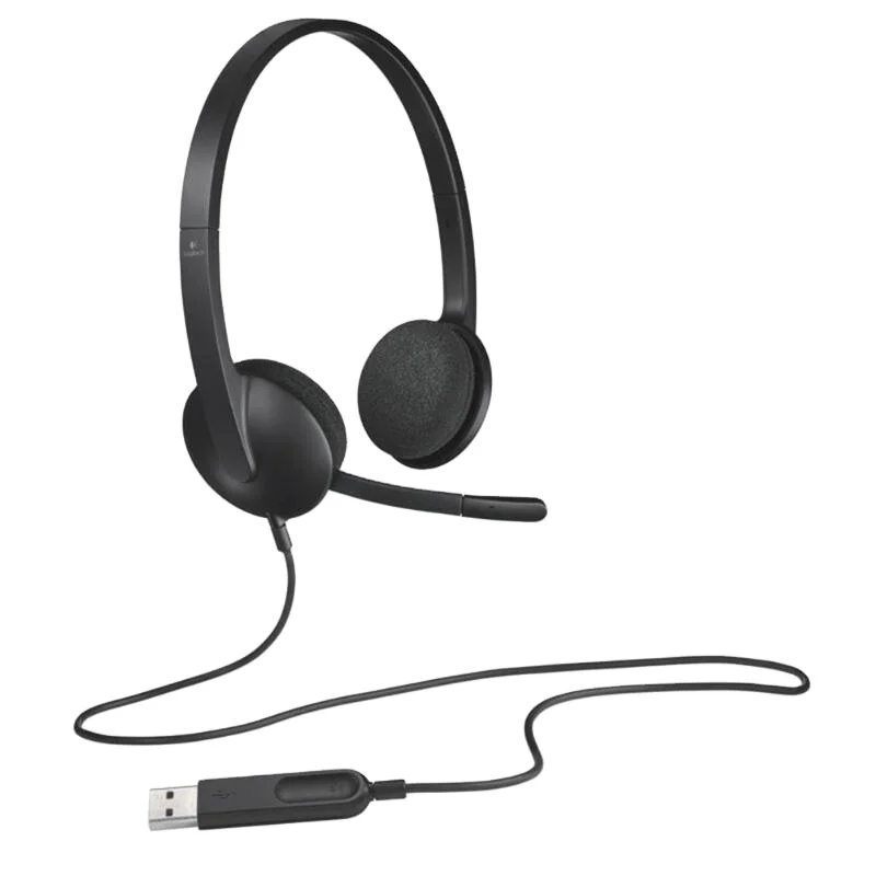 

Logitech H340 USB Computer Headphones With USB Jack Designed 1.8m Length Support Office using For Windows