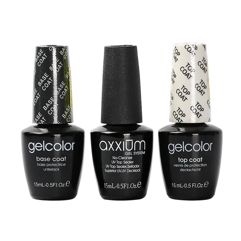 

Brand transparent long lasting shine no wipe uv gel nail polish top coat base coat