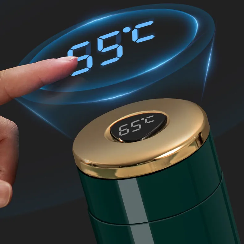 

Newest Smart Vacuum Tempreture Display with Double Wall Flask Stainless Steel Water Bottle with LCD Touch Screen