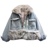 

Fashion Women In Stock Chic Jeans Long Sleeve Jackets Office Lady Jacket Tops Denim Coat