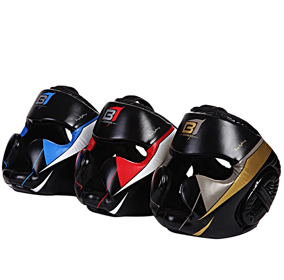 

teakwondo kicking pu protect helmet boxing, Red / blue/gold