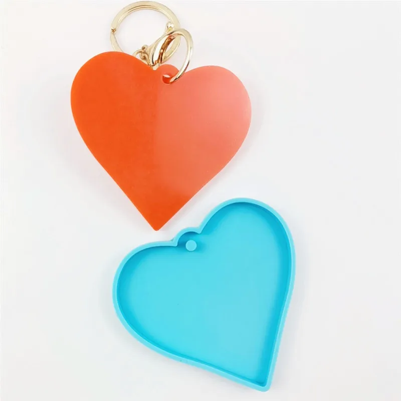 

5053 Shiny Glossy heart Keychain Mold Silicone Mould Resin Epoxy Resin Molds for Jewelry