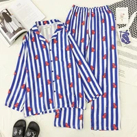 

pajamas Kpop home for Bangtan Boys BTS BT21 cartoon Sleepwear Kawaii Harajuku shirt nighty Stripes Hearts Printed Pyjamas