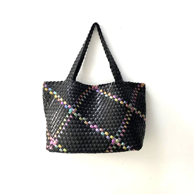 

2020 New Fashion HAND WEAVE PU LEATHER TOTE BAG LADIES HANDBAG