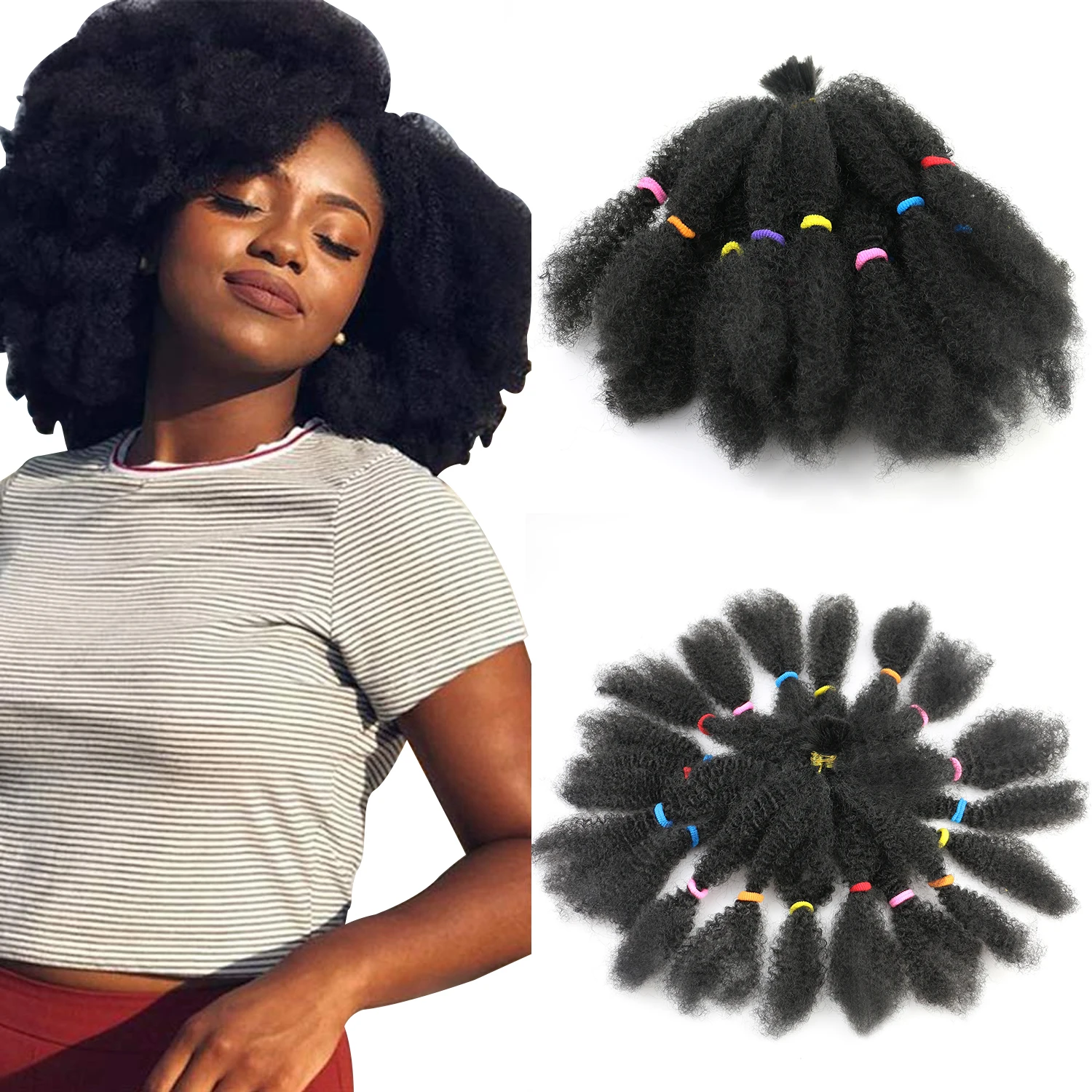 12inch Synthetic Ombre Braiding Hair Afro Kinky Bulk Braids Bug Brown Color Curly Crochet Braids Hair Extension