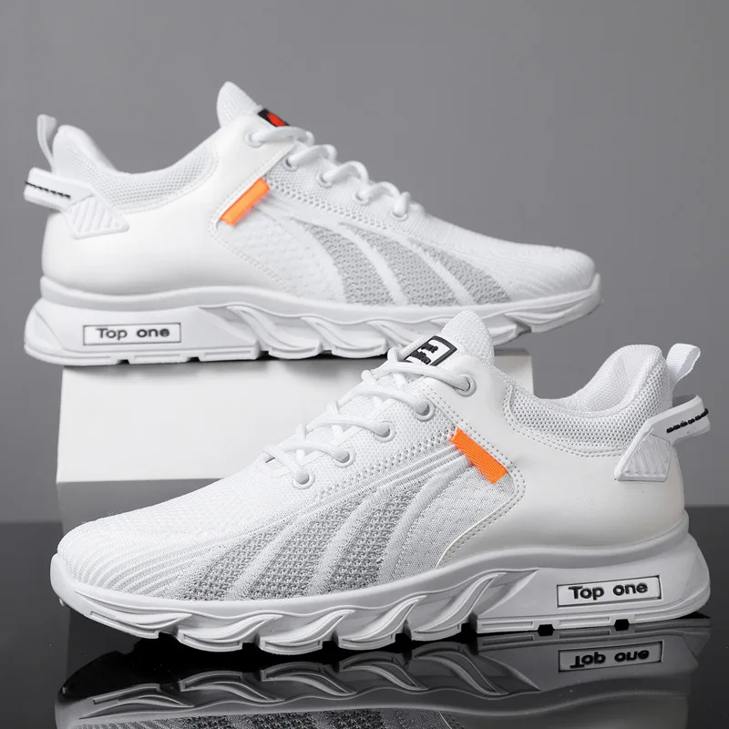 

High Quality Light Wight Men Sneakers Comfortable Rubber Sole men sports mesh fabric breathable flat sole running shoes sneakers
