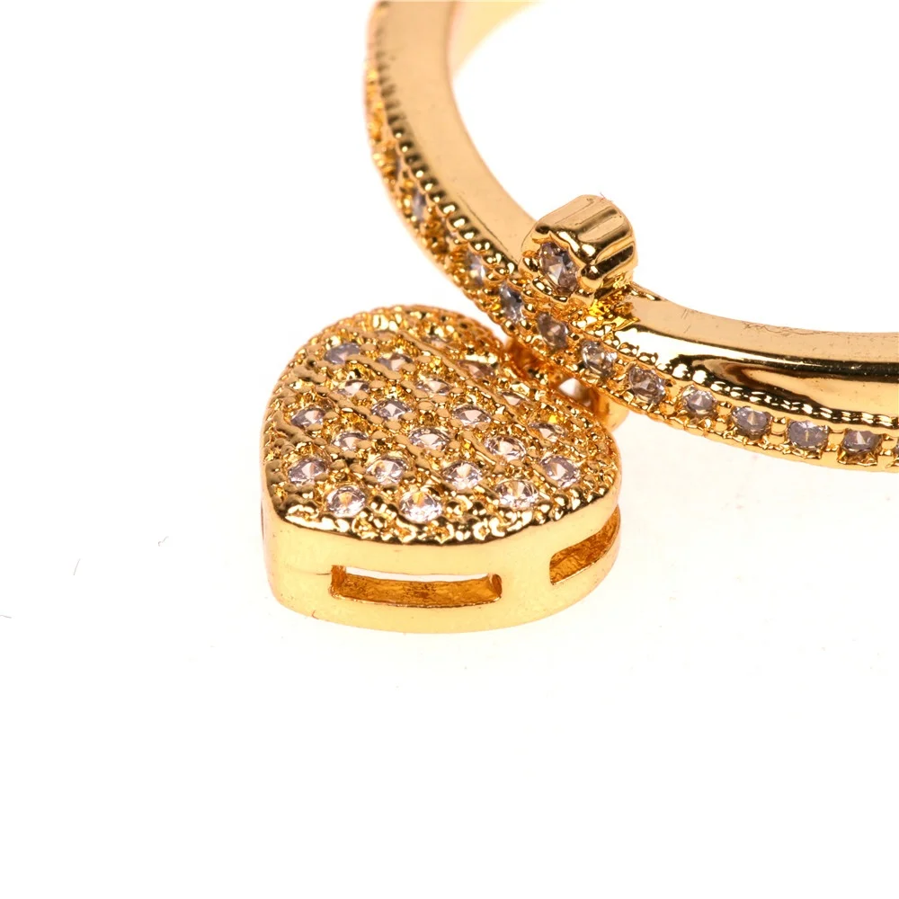 

PSH Jewelry copper gold plated pendant heart shape propose love ring for girlfriend