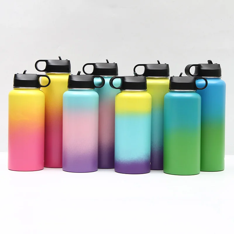 

Custom Logo Gradients Colors Outdoor Stainless Steel Water Bottle,Bpa Free Sports Gym Insulated Water Bottle, All