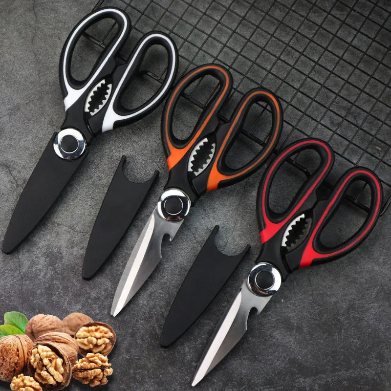 

Amazon Home stainless steel multifunction Seafood shrimp/crab scissors kitchen scissors shears set with sheath