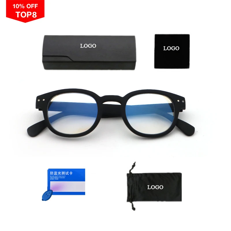 

Custom Logo Fashion Eyewear Women Anti Blue Light Blocking Blocker Computer Gaming Eyeglasses Glasses With Case