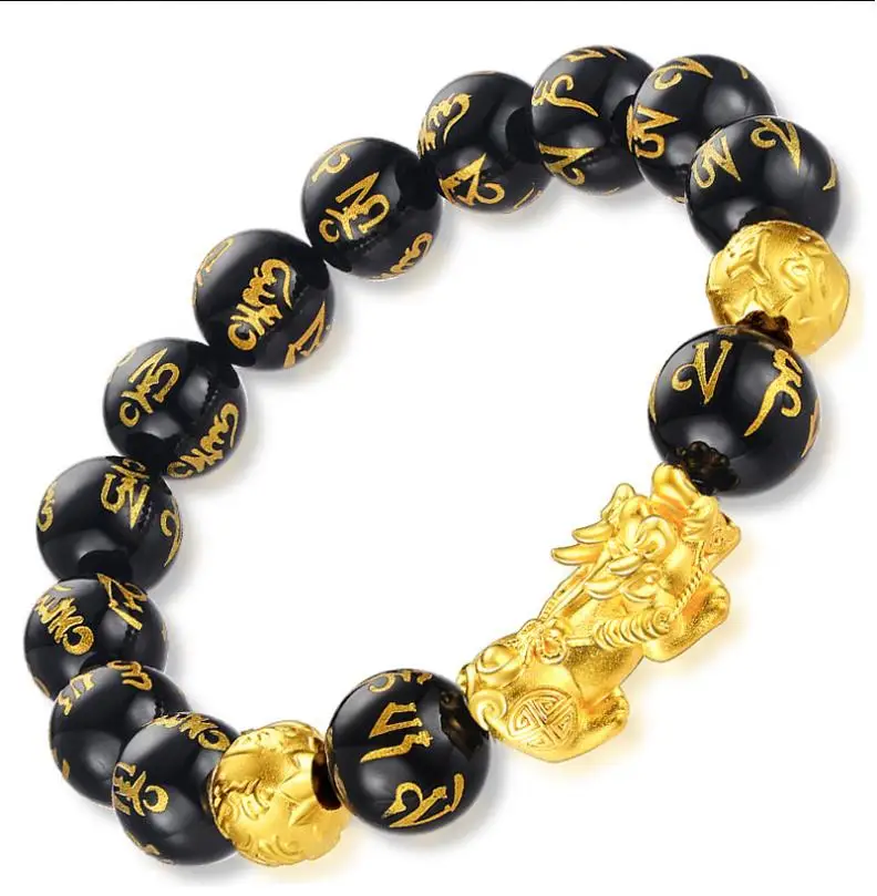 

men beads Pi Xiu bracelet Gold plated bracelet fashion women hand chain 24k gold bracelet Free shipping party jewelry