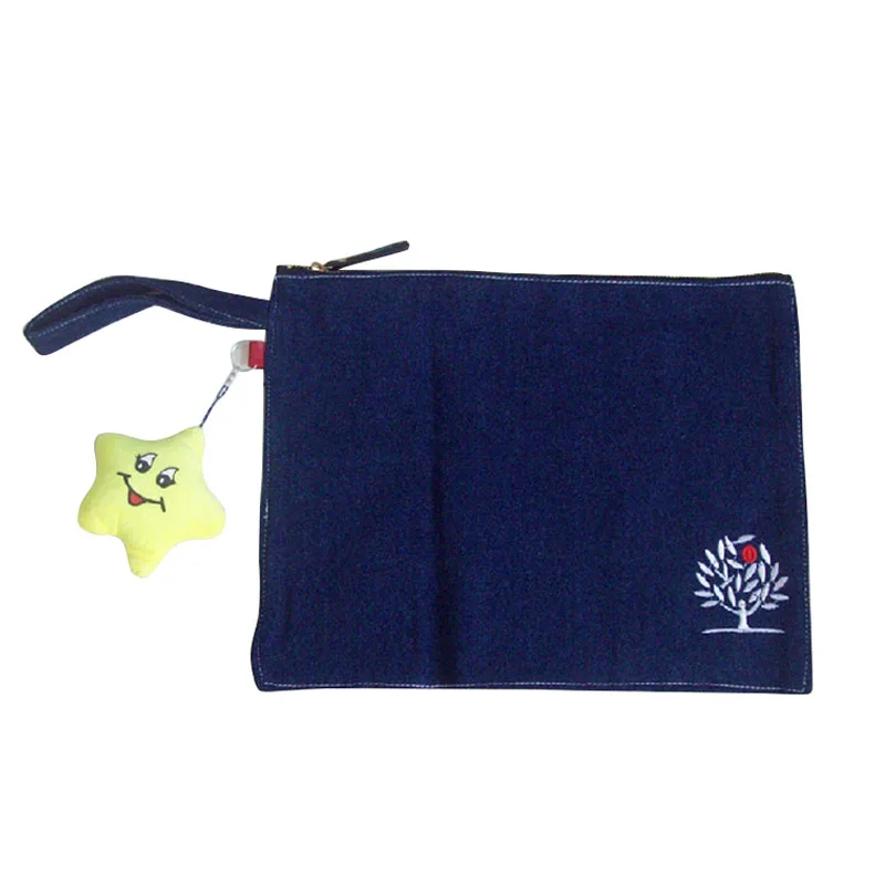 

Korean original Design Ladies Large Cosmetic Canvas Fashion Woven Denim Shopping Bags, 1 colors