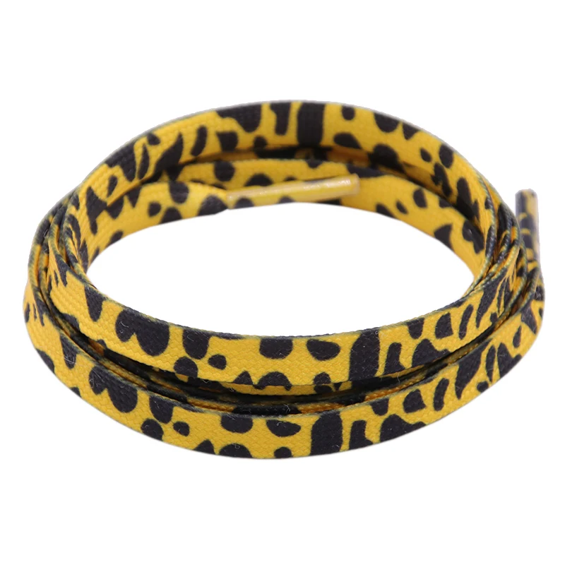 

Weiou Heat Transfer Shoelace Leopard Yellow&Black Bootlace High Quality&Durability Made Polyester Trendy Supported Mini order, As picture, ,support customized color printing