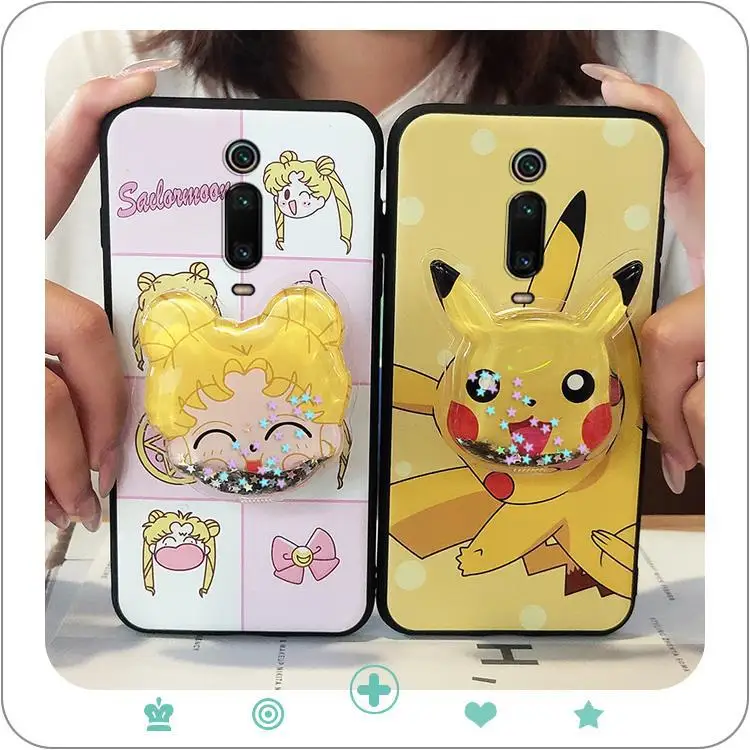

For Redmi K30 Pro Cartoon Phone Case For Redmi Note 9 Pro Quicksand Phone Case For Xiaomi CC9 Pro Creativity Phone Case