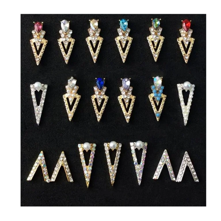 

high quality rhinestone for nails 3d gold alloy jewelry nail charms kawaii charms for nails