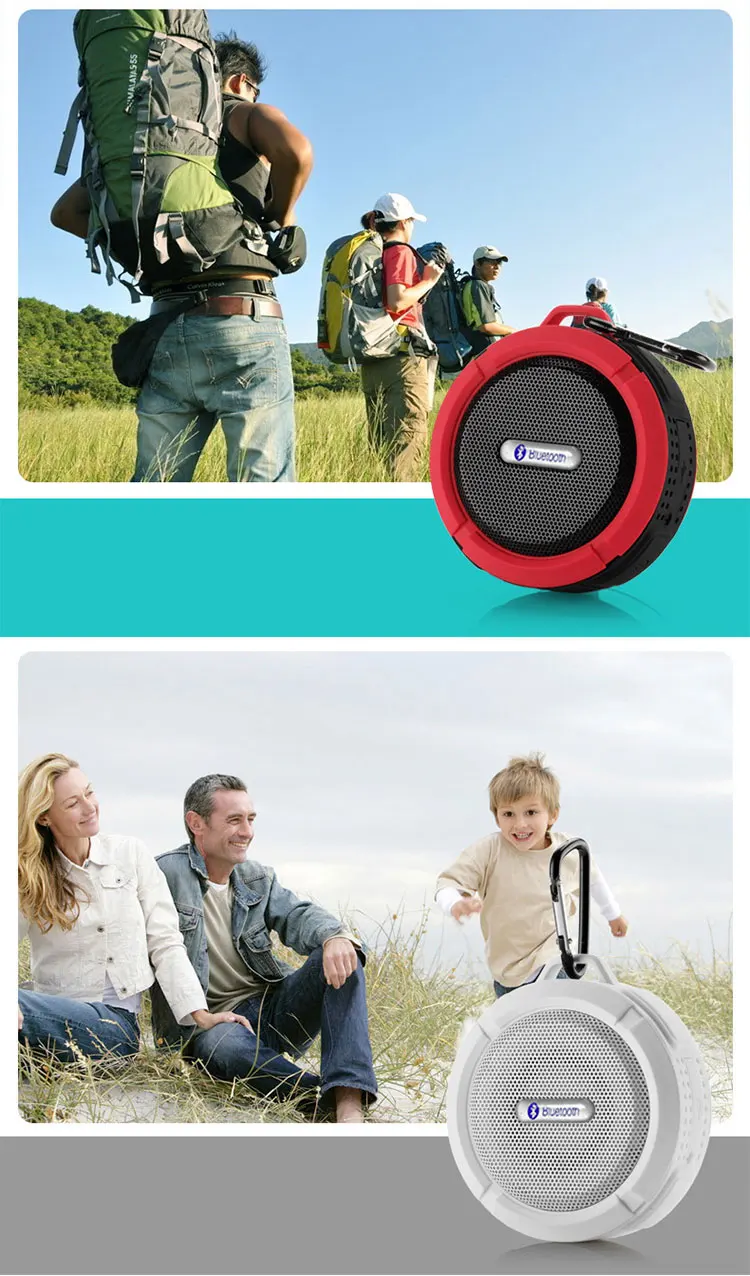 C6 IPX4 waterproof shower BT speaker with sucker hooker portable phone sport stereo wireless mini speaker - ANKUX.COM