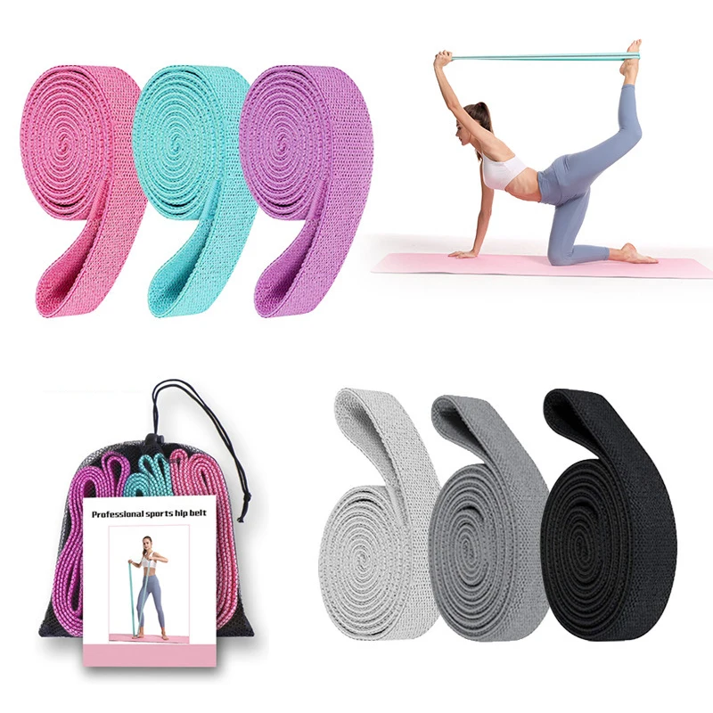 

Custom Logo Home Gyms Workouts Pull Up Assistance Fabric Long Resistance Bands Set of 3, Pink/purple/green/black/grey