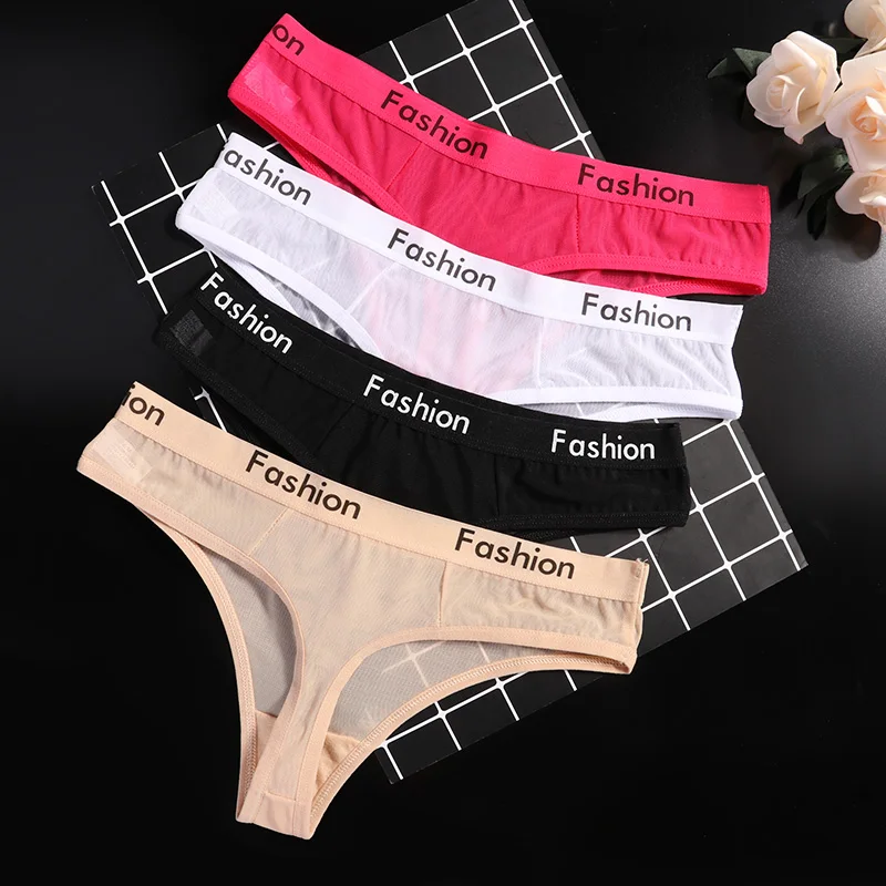 

Wrap Design Sexy Ladies Cotton Mesh Transparent Panties Thongs String lingerie Fashion Low-Rise Women Underwear Briefs