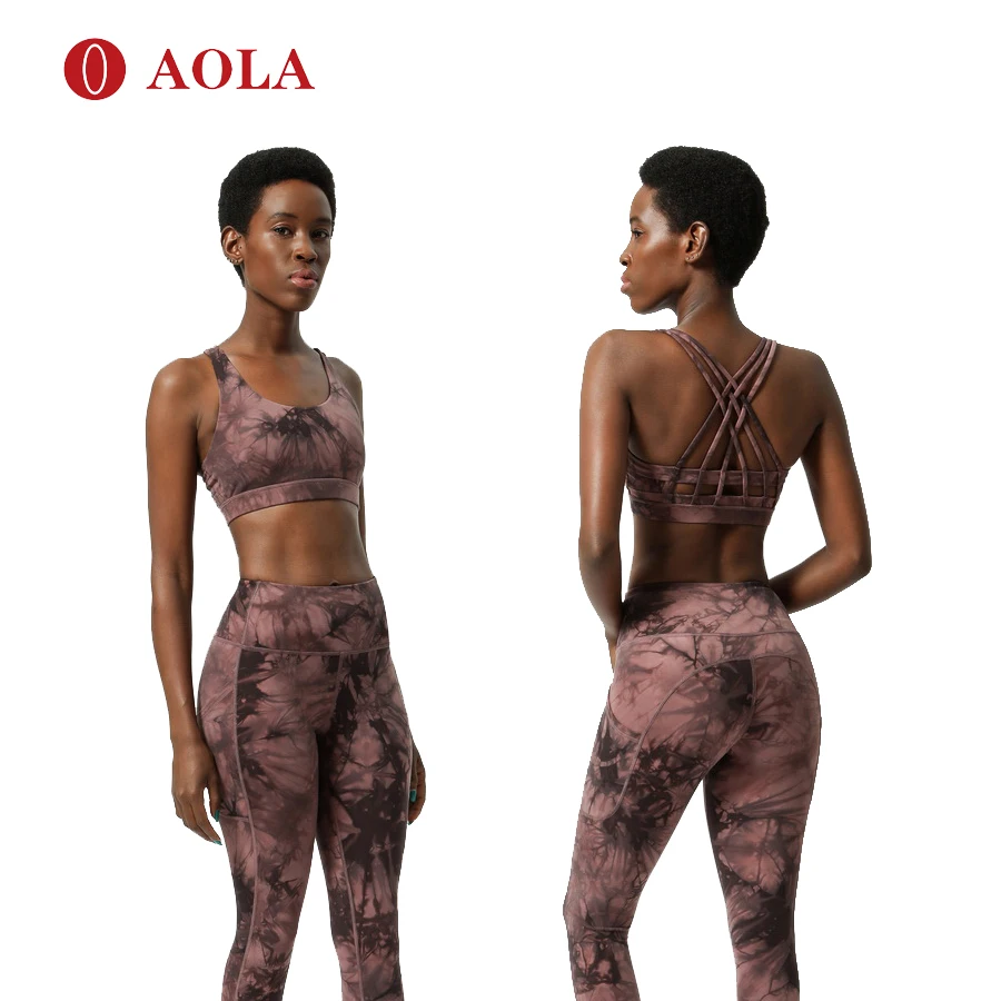 

AOLA Fitness Sport Wear Stylish Sexy Hole Yoga Short Sleeve Work Xxx Workout Bra For Women