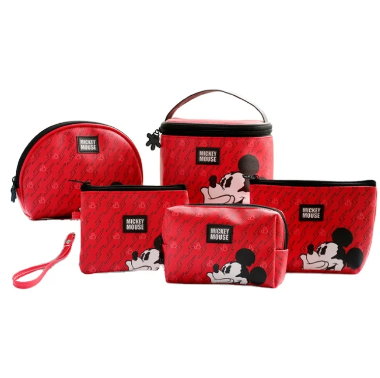 

Mickey Minnie Storage Cosmetic Bag Cartoon Cute Toiletry Bag PVC Travel Cosmetic Bag