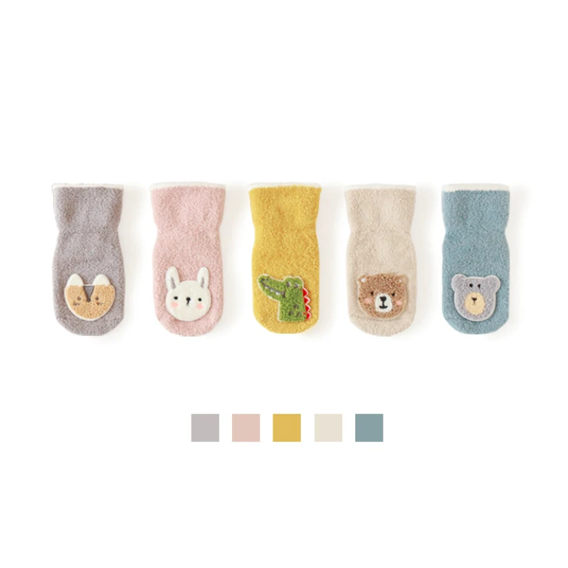 

New Winter Baby Socks Cartoon Warm With Velvet And Non-Slip Floor Socks, Picture shows